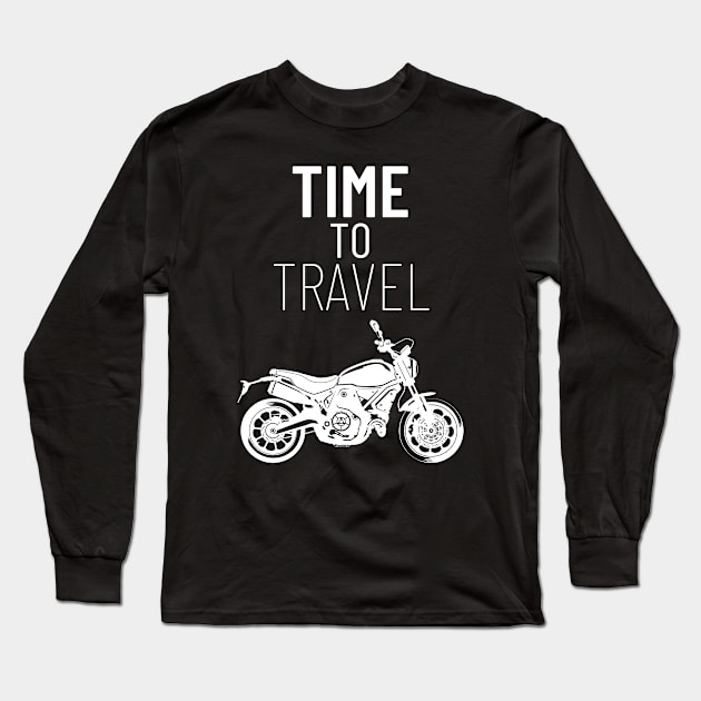 Time to Travel - motorcycle Long Sleeve T-Shirt by RIVEofficial